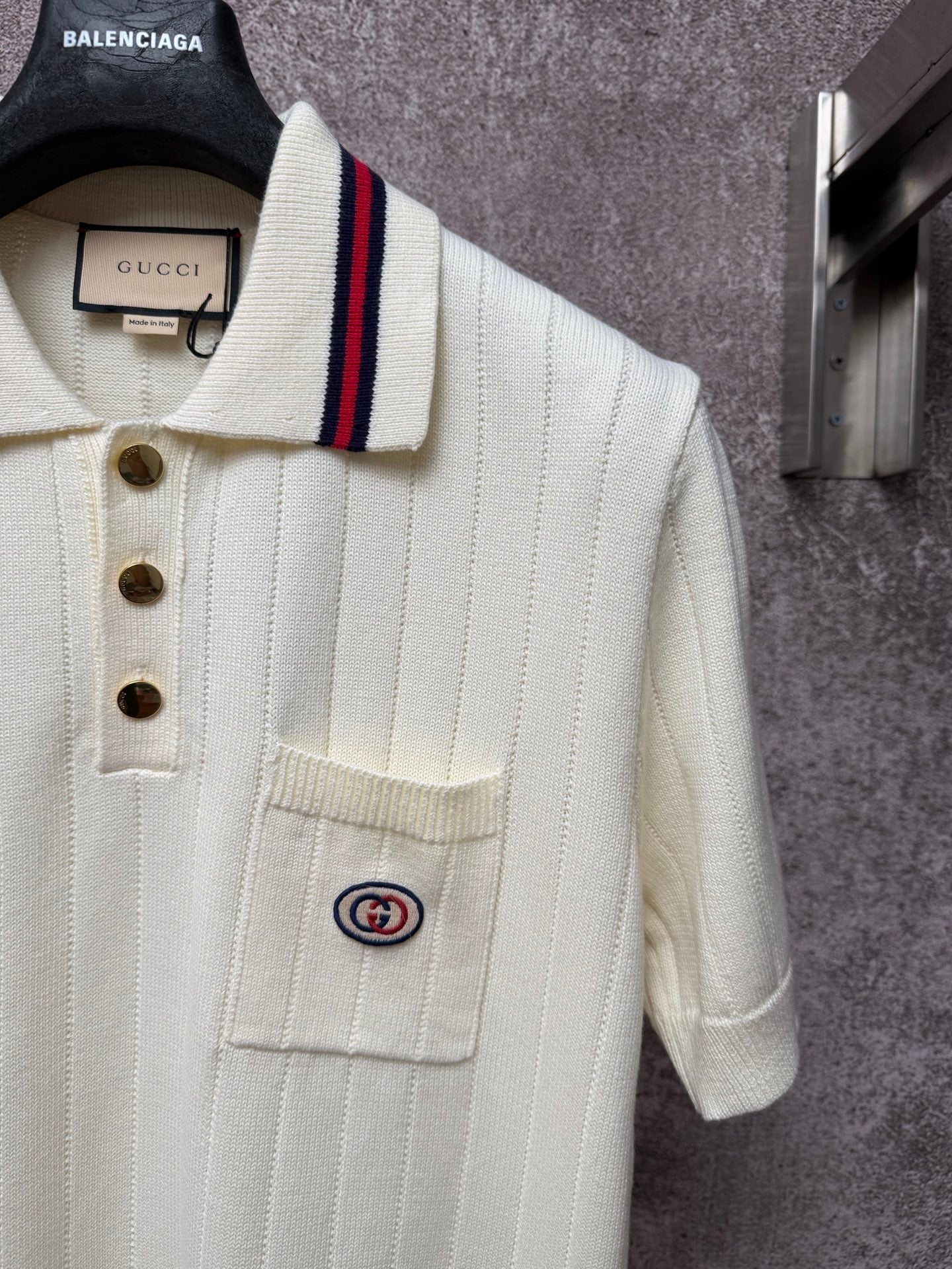 GC 2026 Men's Short-Sleeve Sweater Ivory Knitted Wool 643487