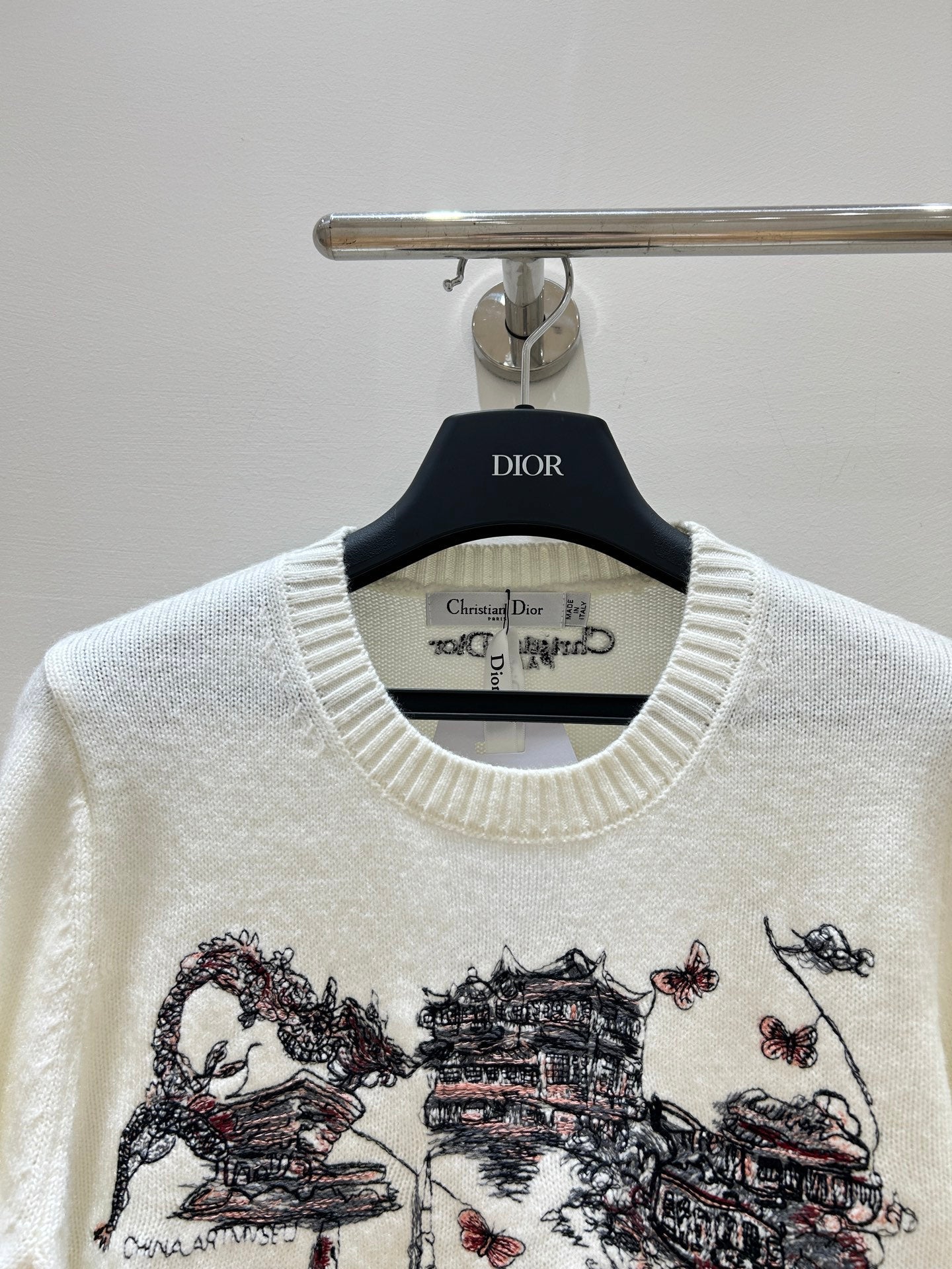 Dior 2025 Sweater With Shanghai-themed Embroidery Cashmere