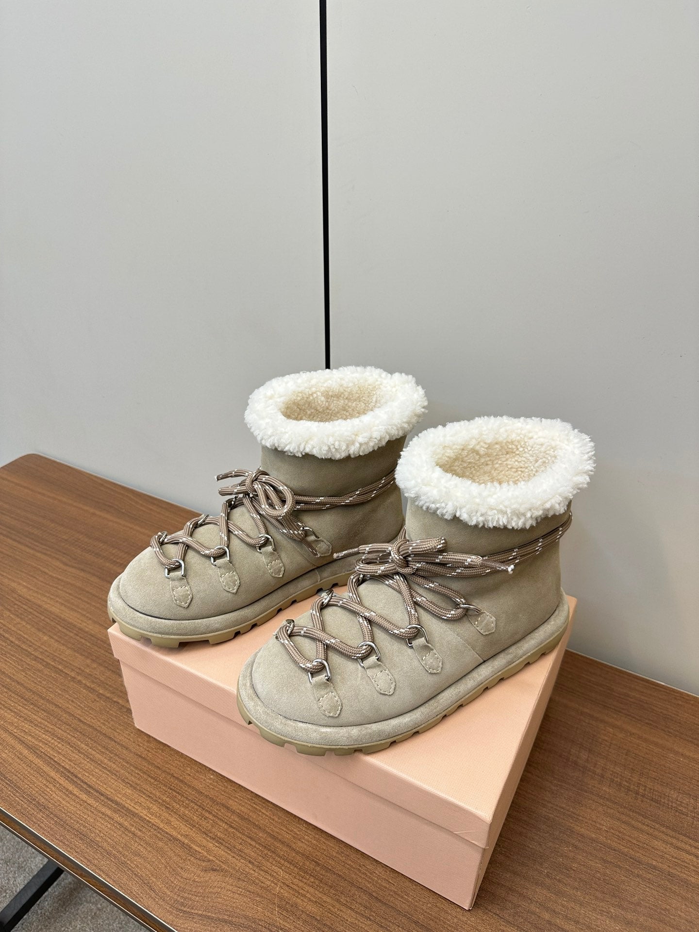 Miu Ankle Boots Khaki Suede
