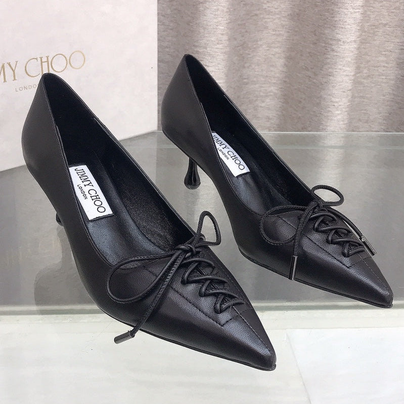 Jimmy 25 Pump High Heels 50mm Black Cowhide 240005