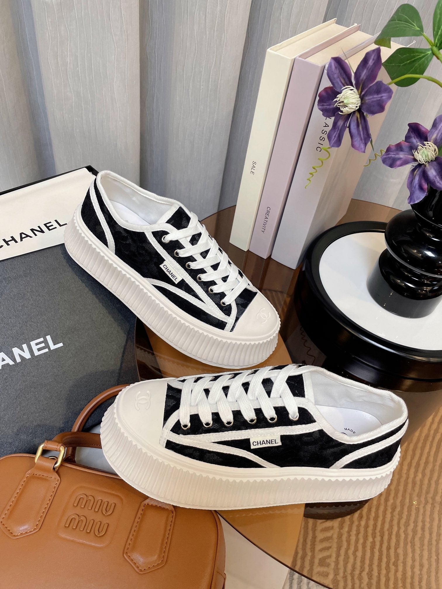 cc sneaker 40 black lace