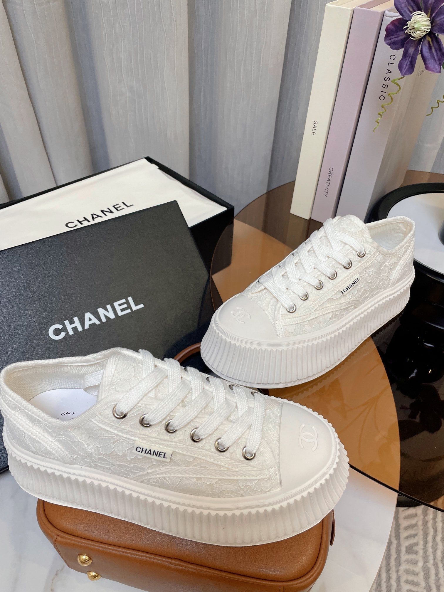 cc sneaker 40 white lace