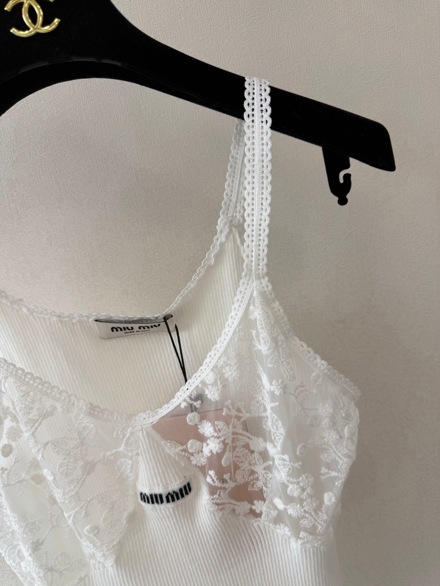 Miumiu 2026 Camisole White Lace Cotton 394789