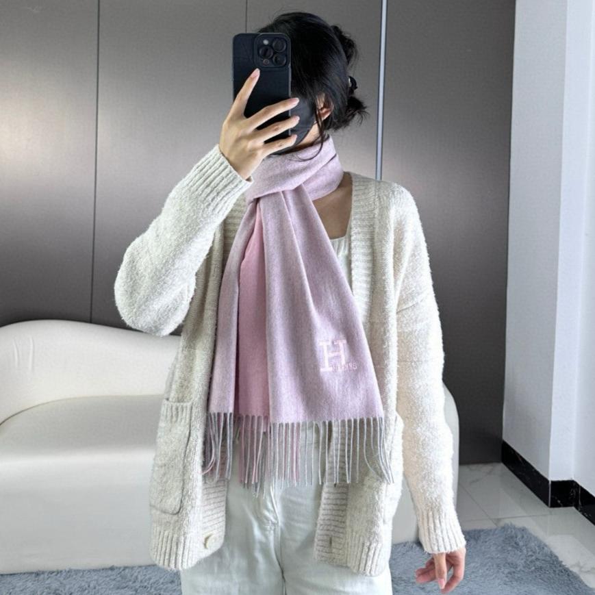 SCARF 190 CM IN PINK CASHMERE