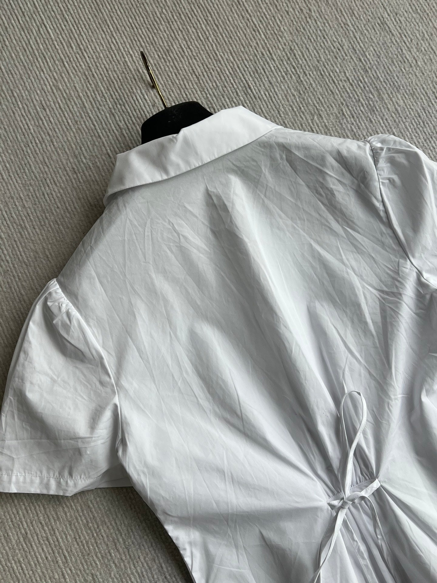 Prada 2026 Preppy Style White Short-Sleeve Shirt White Cotton