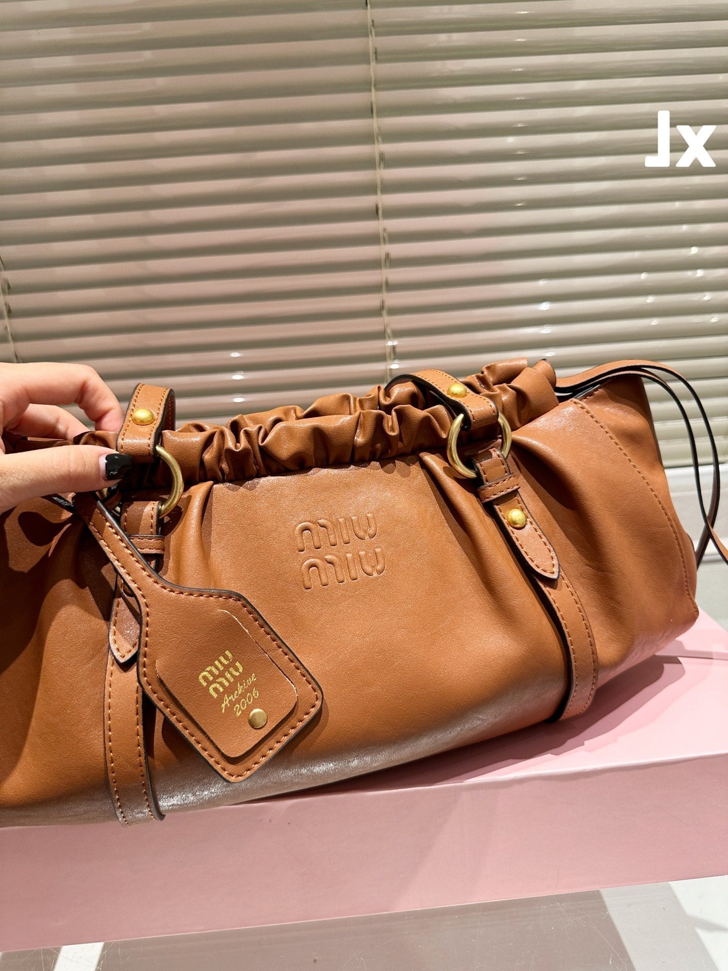 Miu Miu Archive Shoulder Bag Brown Nappa Leather