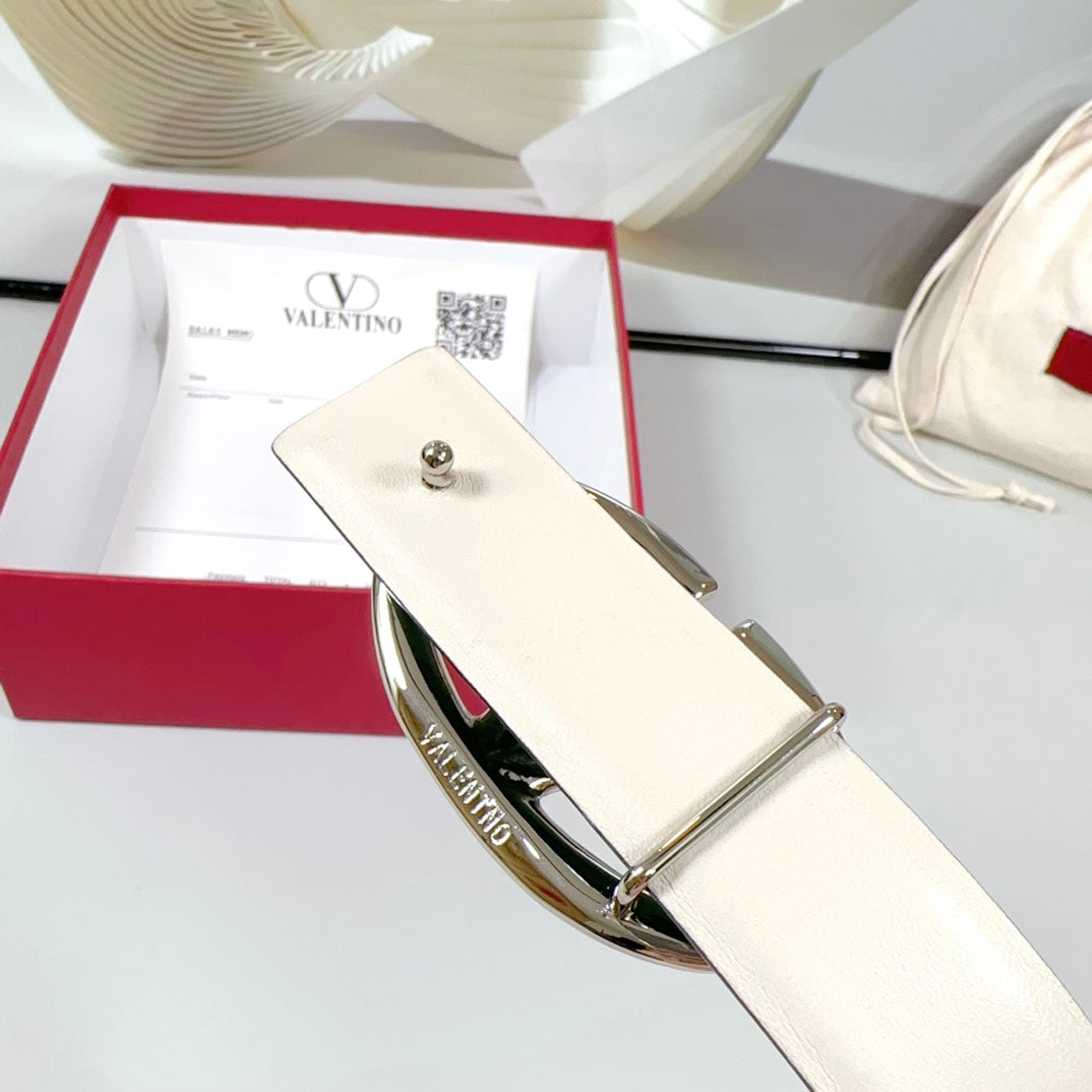 The Bold Edition Reversible Belt 30mm Green White Calfskin Silver Buckle