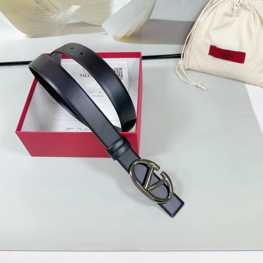 The Bold Edition Reversible Belt 30mm Black Calfskin Black Buckle