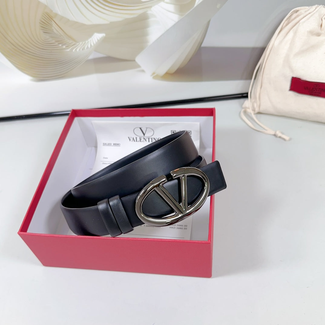 The Bold Edition Reversible Belt 30mm Black Calfskin Black Buckle