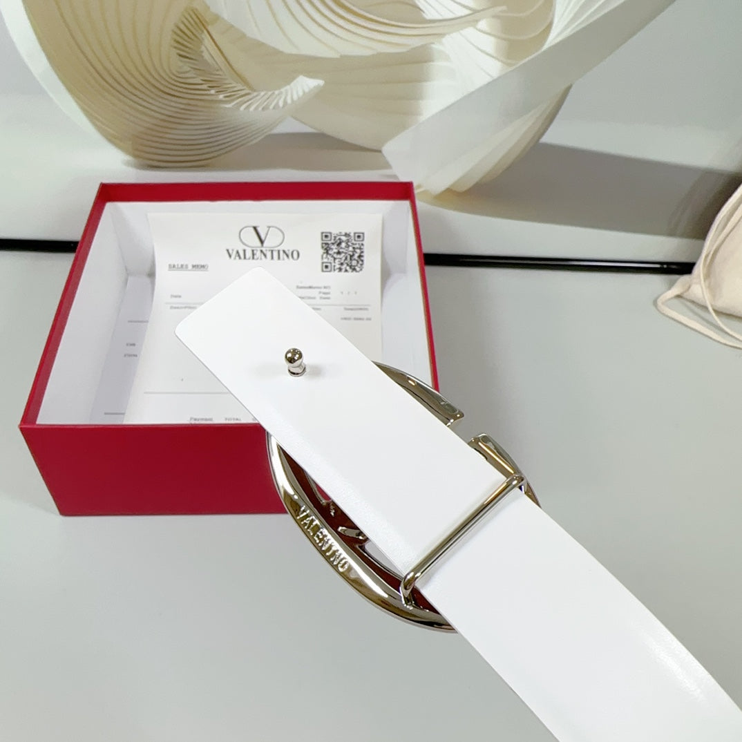 The Bold Edition Reversible Belt 30mm Brown White Calfskin Silver Buckle