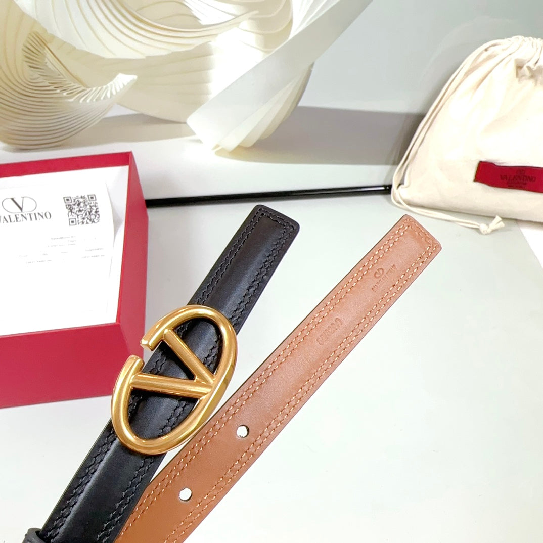 The Bold Edition Belt 20mm Black Brown Calfskin Gold Buckle