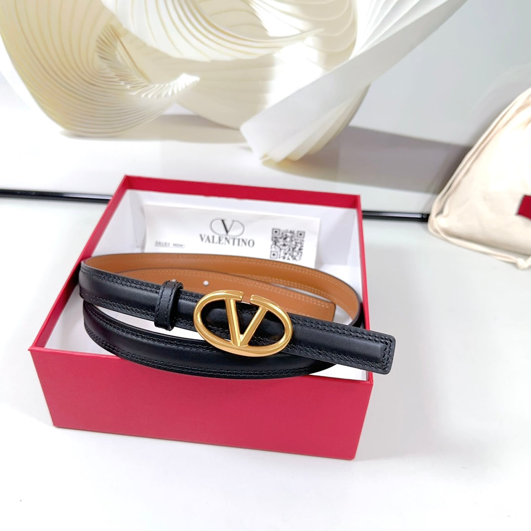 The Bold Edition Belt 20mm Black Brown Calfskin Gold Buckle