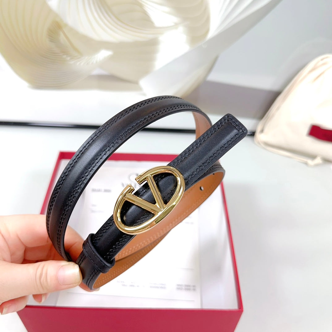 The Bold Edition Belt 20mm Black Brown Calfskin Light Gold Buckle