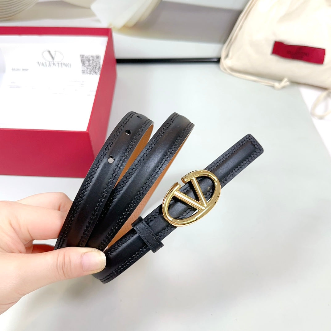 The Bold Edition Belt 20mm Black Brown Calfskin Light Gold Buckle