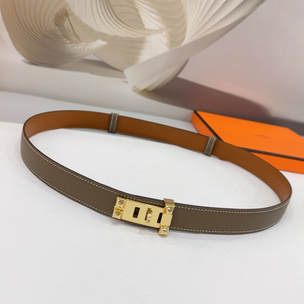 Collier De Chien Belt 30mm Etain Epsom Gold Buckle