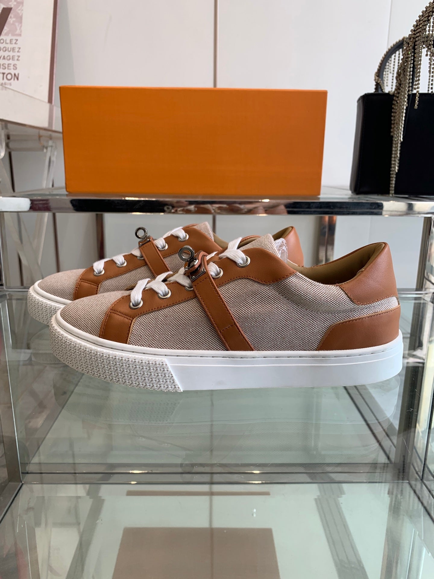 HM Day Sneaker Brown Canvas Calfskin 291815