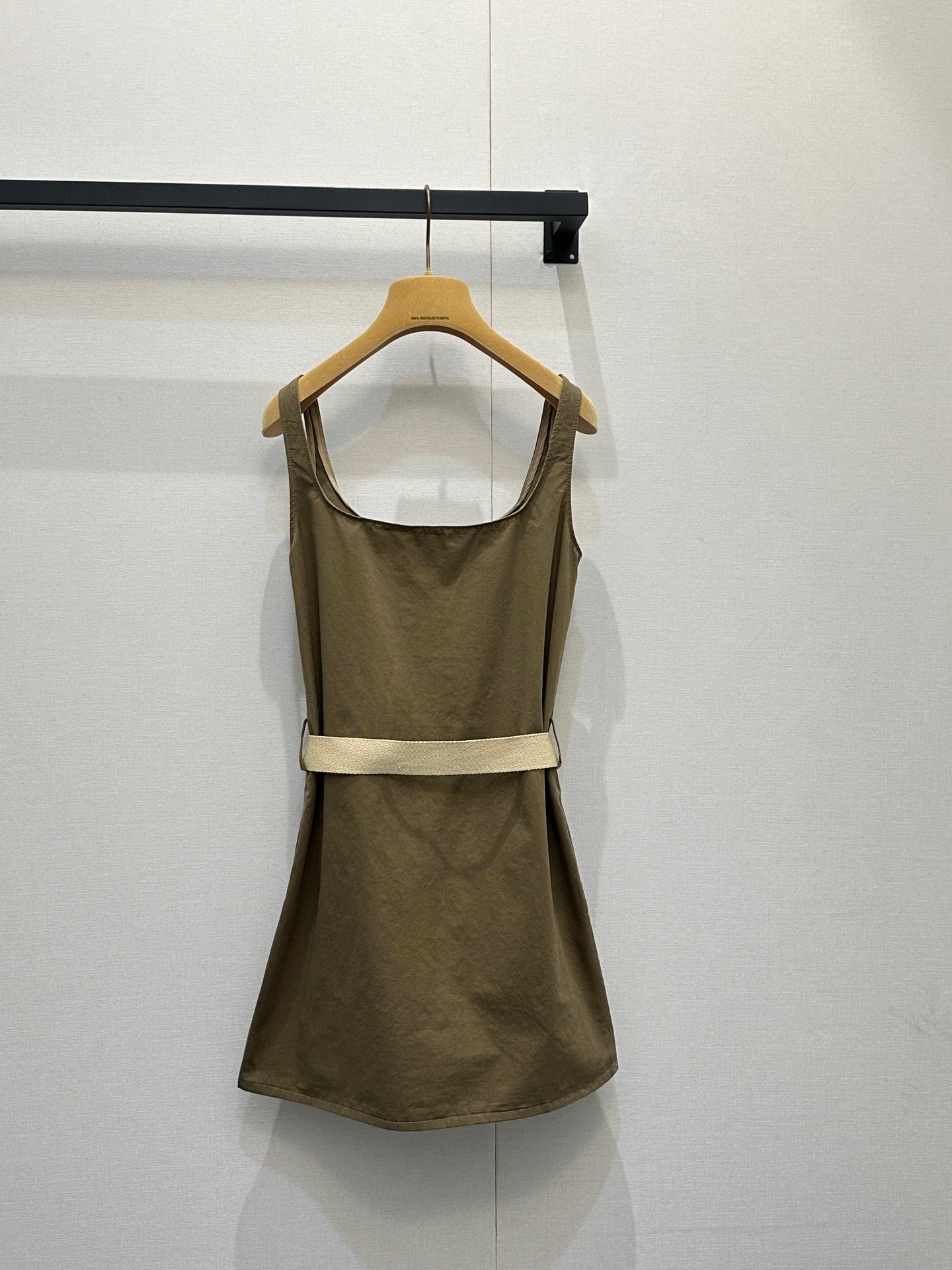 Miumiu 2026 Vest Dress Khaki Brown Cotton 136569