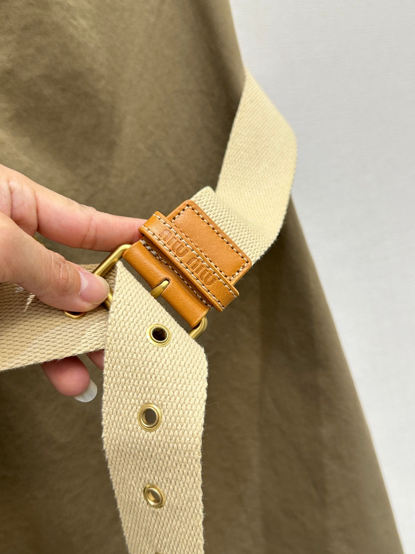 Miumiu 2026 Vest Dress Khaki Brown Cotton 136569