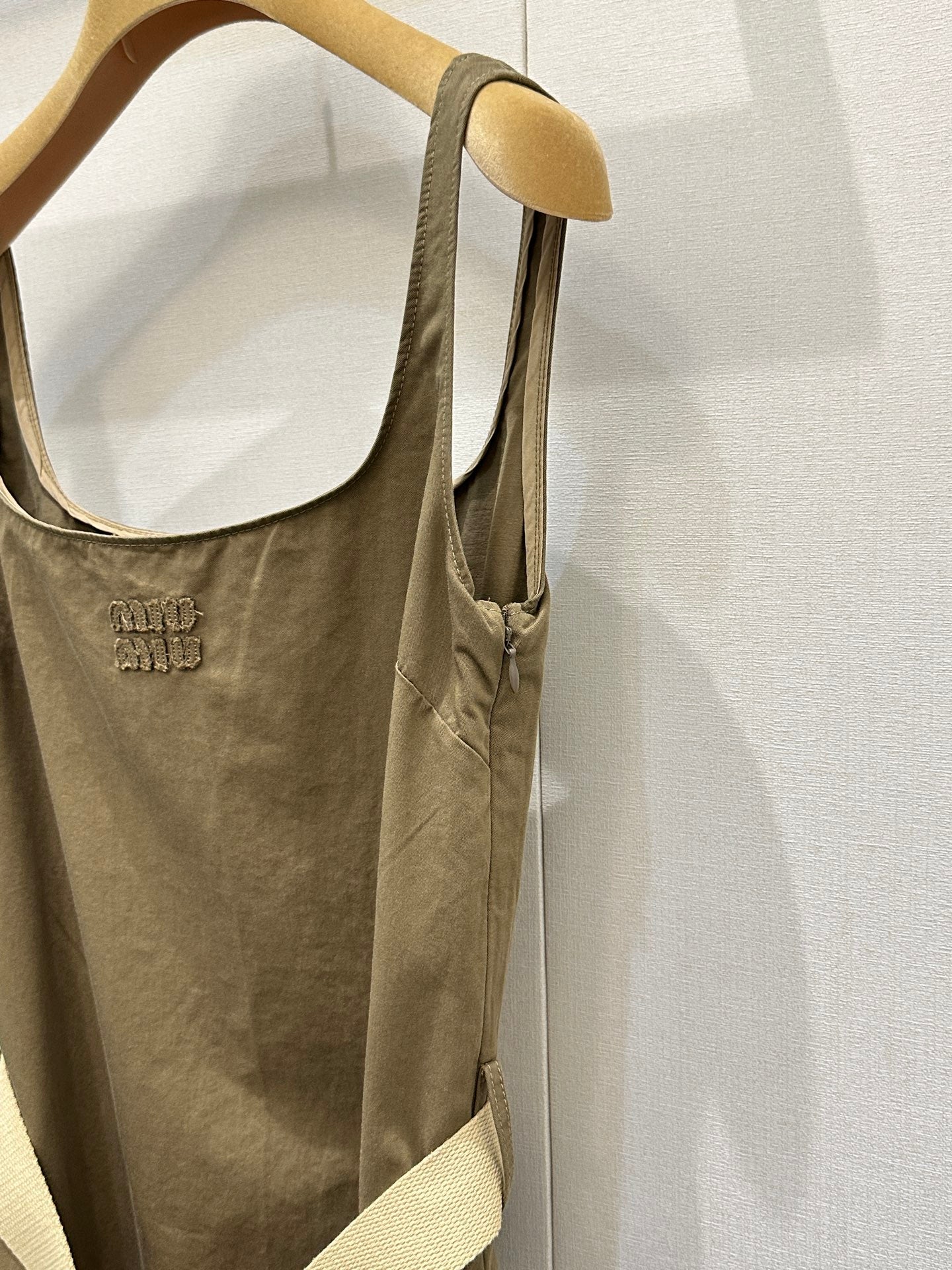Miumiu 2026 Vest Dress Khaki Brown Cotton 136569