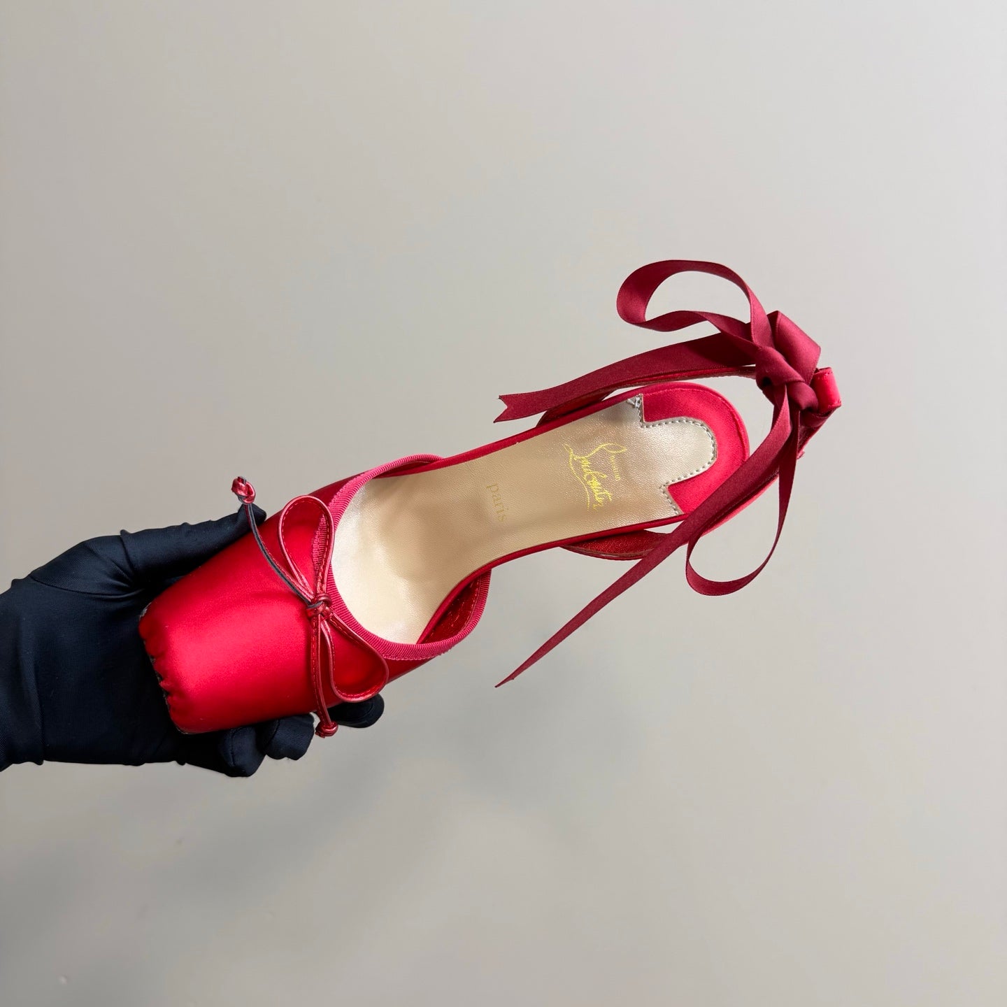 CL 25C Cassia Lace Up 100mm Red Silk 215858