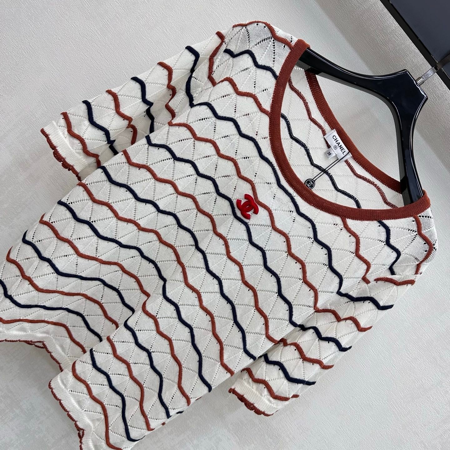 Chanel 2026 Shirt White Red Wool 399739