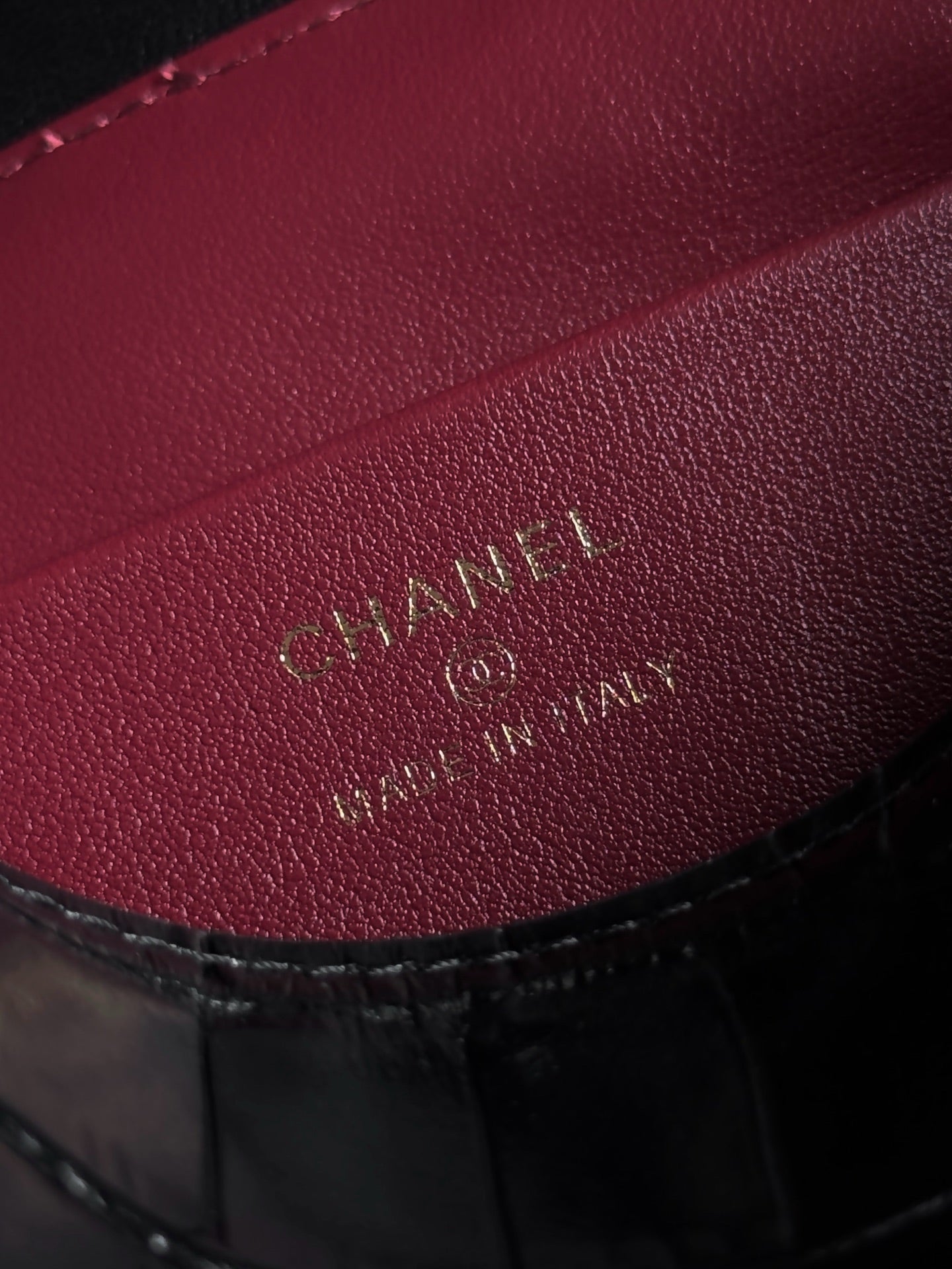 Chanel 2026 Crocodile Embossed Bowling Bag 23cm Calfskin