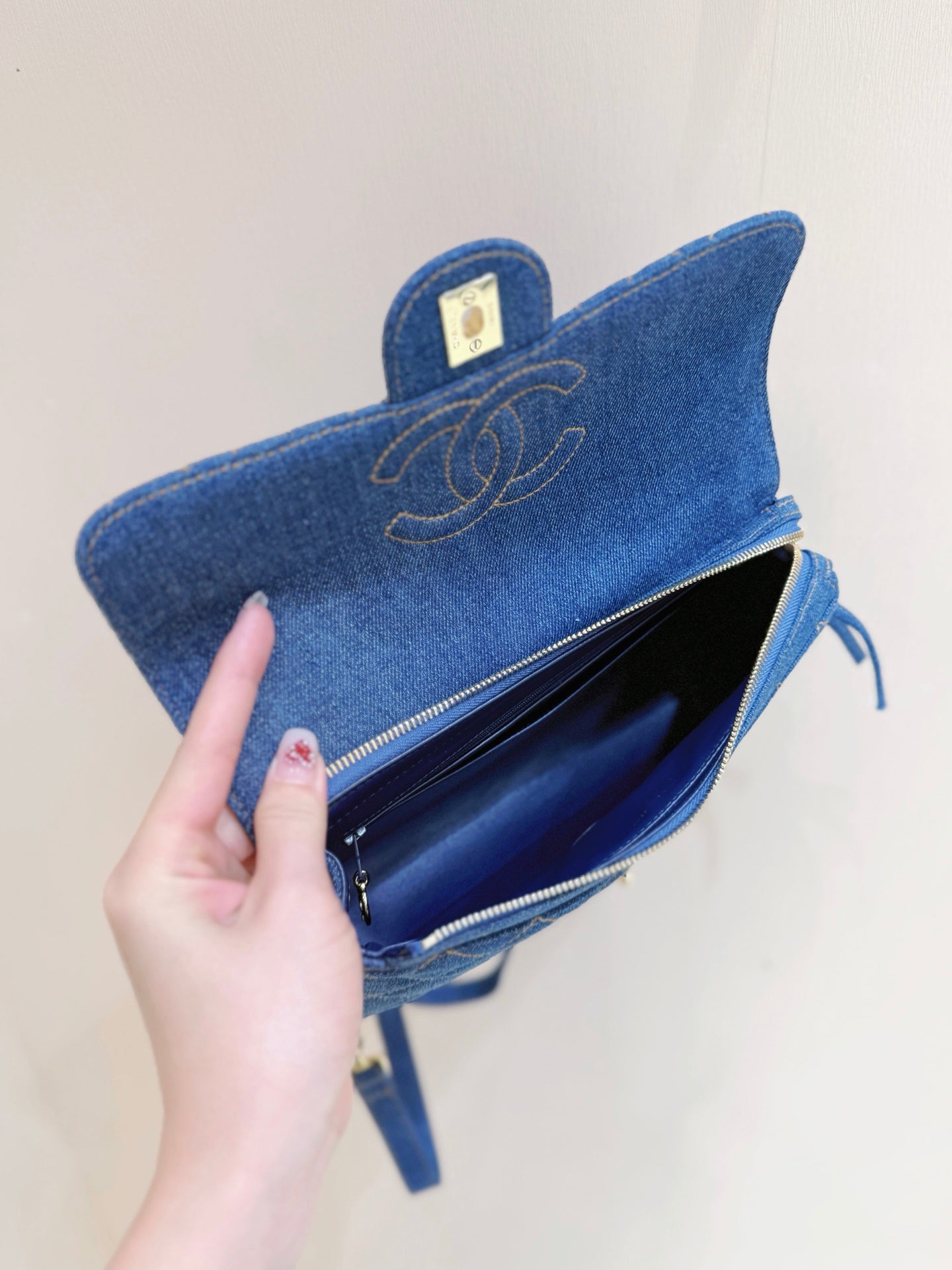 Chanel 2026 Backpack 26cm Blue Denim Leather 351418