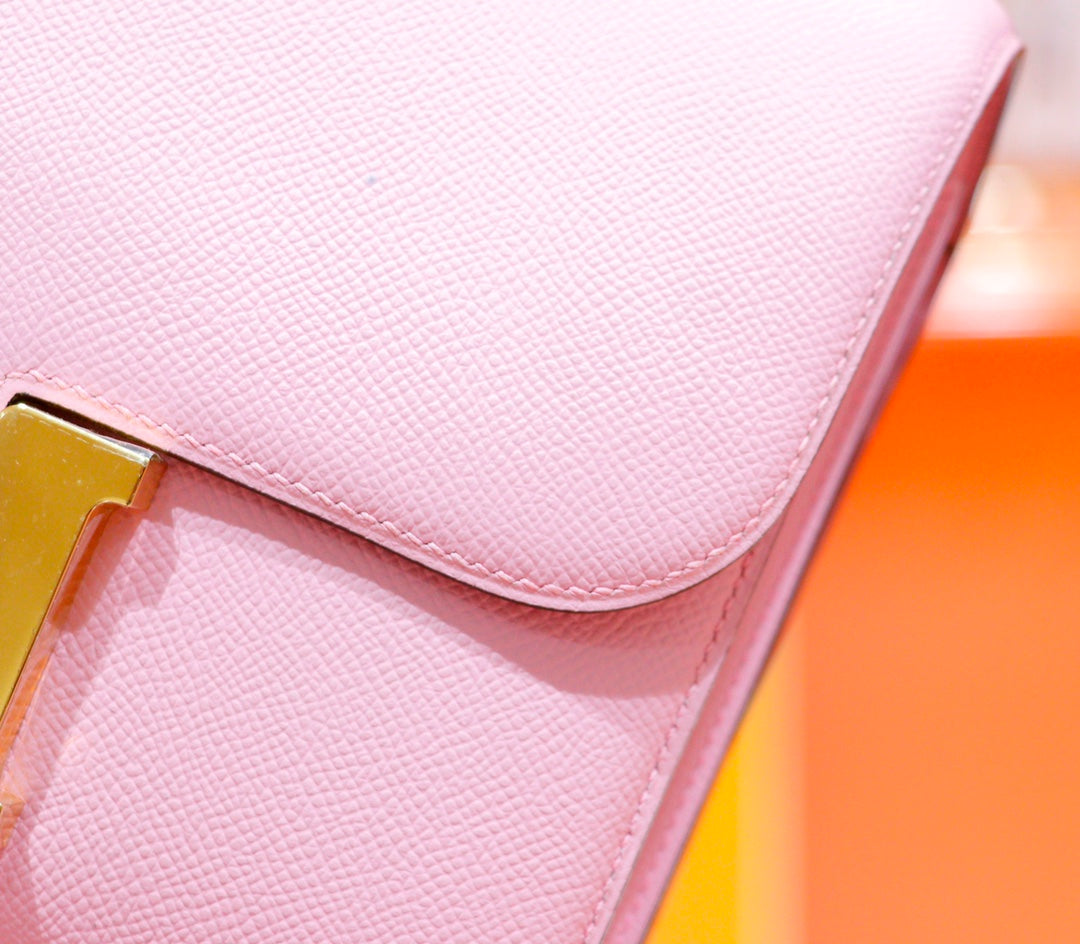 constance 24 pink epsom leather gold hardware