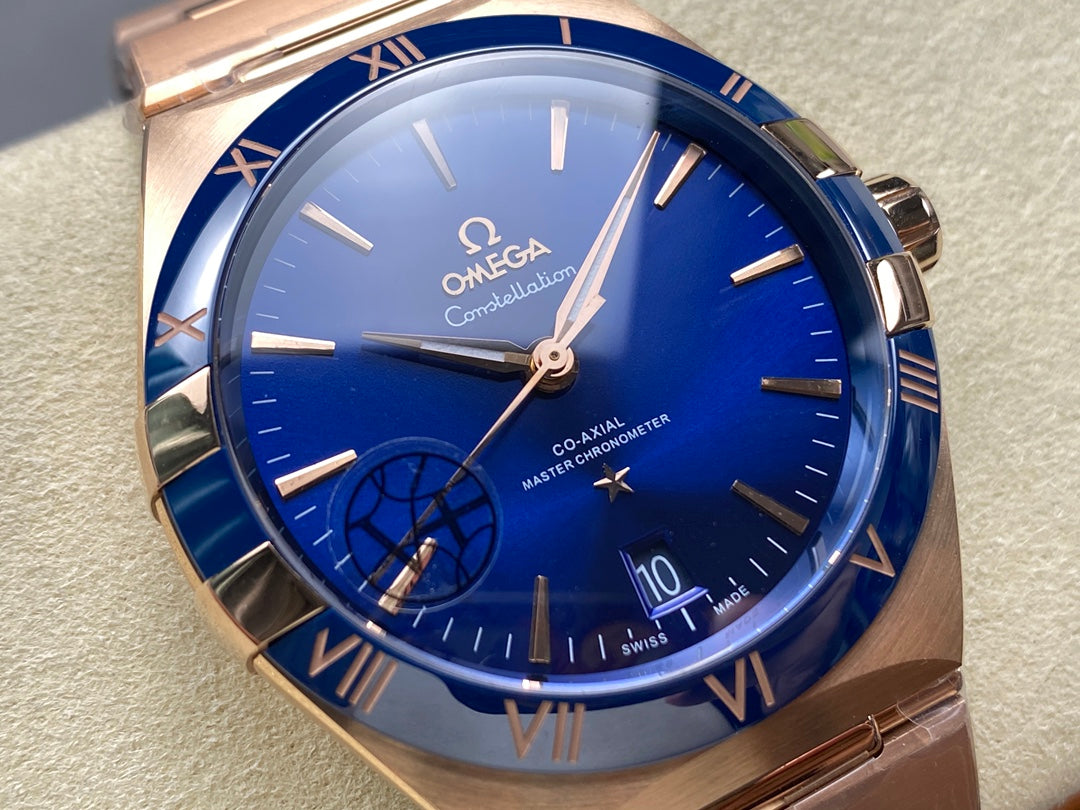 Omega Constellation Co-Axial Master Chronometer 41 mm Rose Gold Steel Blue Dial
