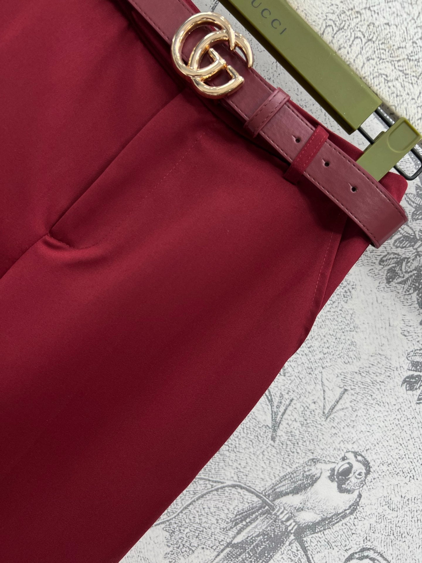 Gucci 25 Suit Pant Burgundy Polyester Fiber