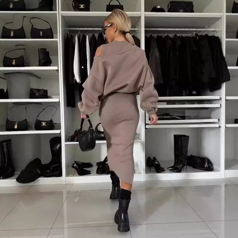 Midi Dress with Matching Sweater #VEV32092