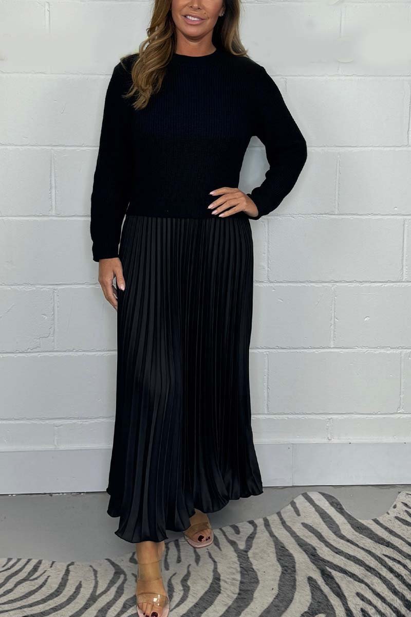 EMELINE | Ensemble pull-jupe plissée