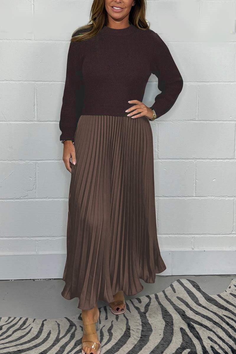EMELINE | Ensemble pull-jupe plissée